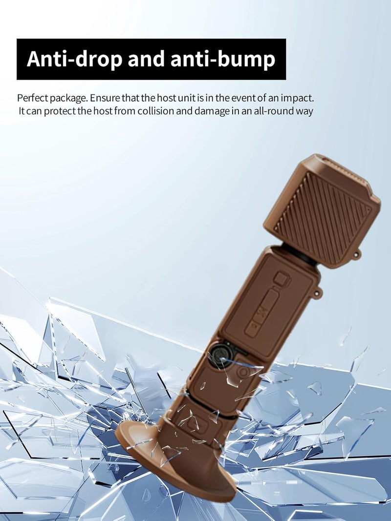 WUNIAK Case for DJI Pocket4,Soft Silicone Protective Portable Scratch Shock Resistant, wear-Resistant, Brown. - Image 2