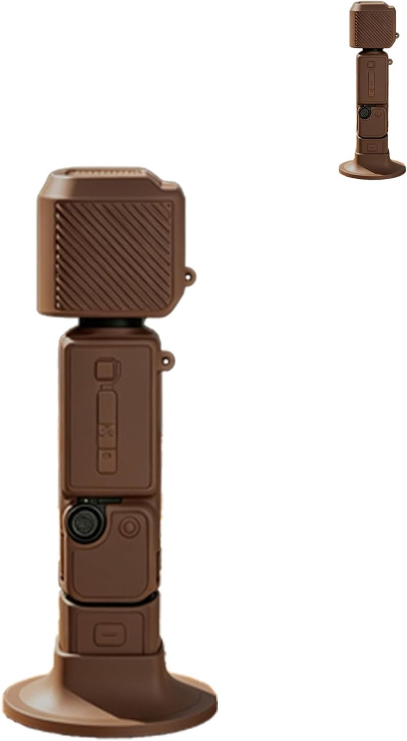 WUNIAK Case for DJI Pocket4,Soft Silicone Protective Portable Scratch Shock Resistant, wear-Resistant, Brown. - Image 1