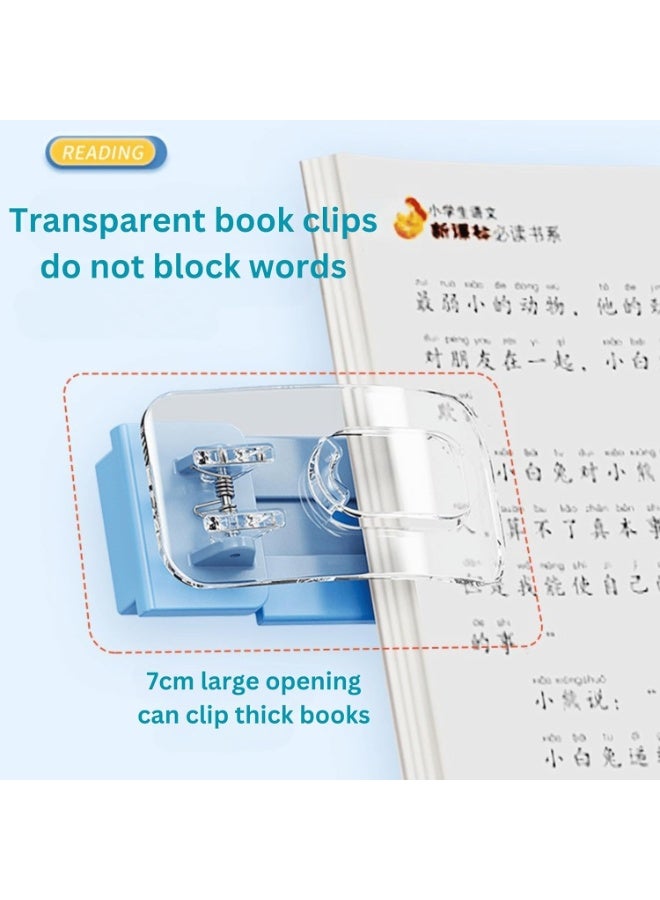 Adjustable Book Stand for Reading – Large Sturdy Desktop Holder with Height & Angle Adjustment, Extendable Width, Non-Slip Base, Hands-Free Study Stand for Students (Blue) - Image 4