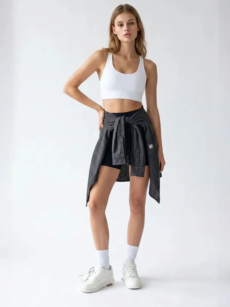 Mixray Black MIXRAY High-Waist Skinny Cycling Shorts for Women | Best Price UAE