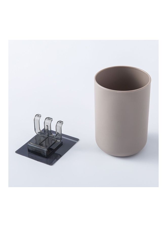 NIBEMINENT Multifunctional Toothbrush Holder Beige 10.3 x 7.2cm