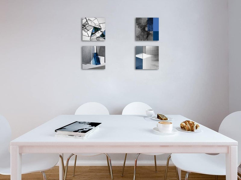Biufo Abstract Geometric Canvas Wall Art - 4 Piece Set - Image 4