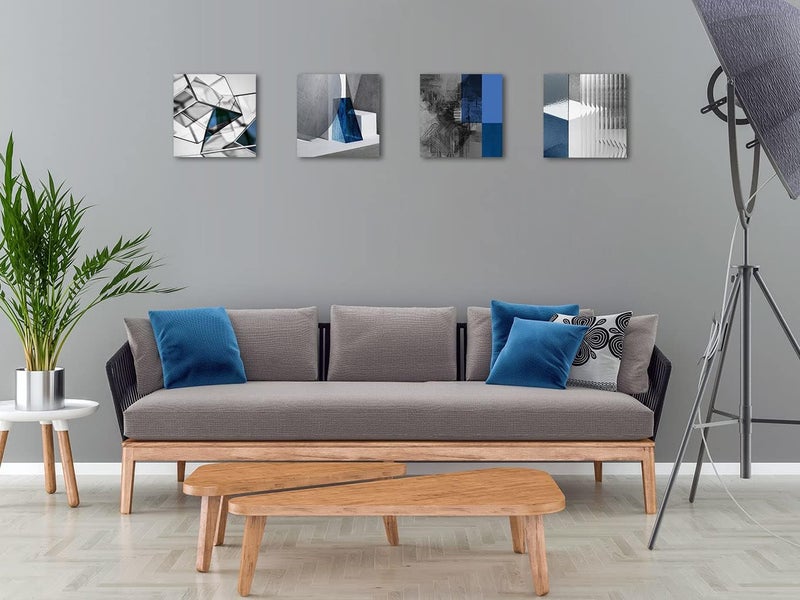 Biufo Abstract Geometric Canvas Wall Art - 4 Piece Set - Image 3