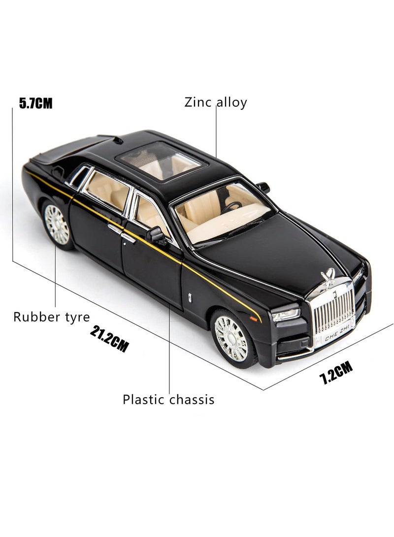 هالامودو 1:24 مقياس فانتوم سيارة نموذج لعبة , ضوء فوق سقف السماء النجومية , فتح الأبواب , سبيكة سحب السيارة لعبة السيارة مع الصوت والضوء , هدية للأطفال الفتيان البنات , مجموعة لعبة السيارة , أسود , 21.2 * 7.2 * 5.7 سم - Image 2
