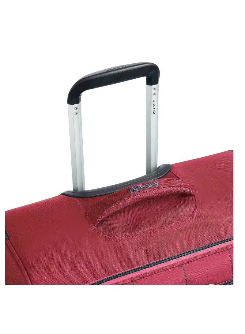 DELSEY Paris Cuzco 82cm Softcase 4 Wheel Expandable Check In Trolley Case Red
