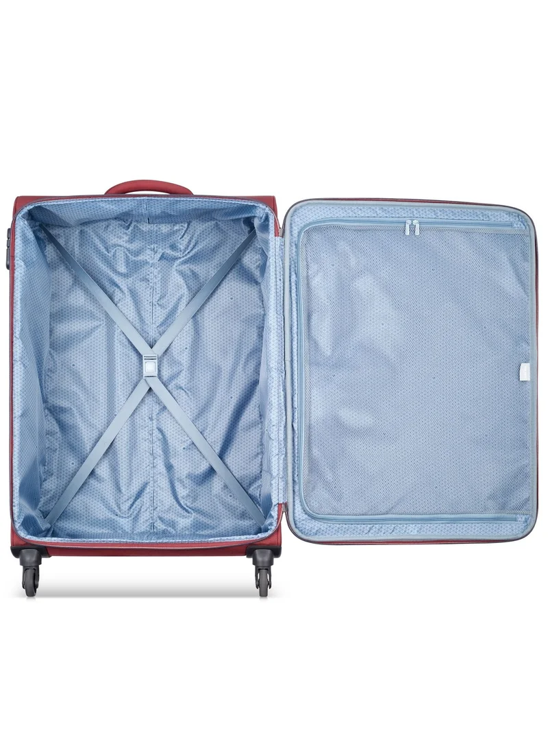 DELSEY Paris Cuzco 82cm Softcase 4 Wheel Expandable Check In Trolley Case Red