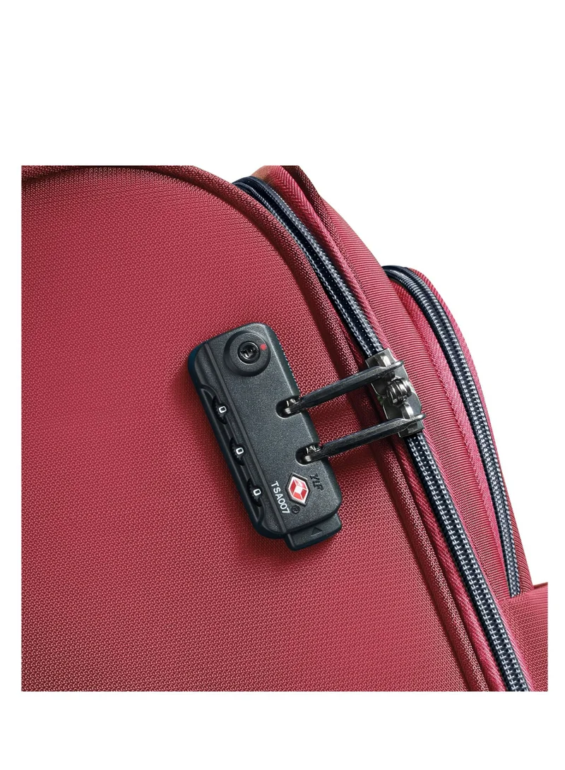 DELSEY Paris Cuzco 82cm Softcase 4 Wheel Expandable Check In Trolley Case Red