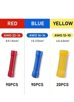 KASTWAVE 200 Pcs Insulated Electrical Connectors Kit Electrical Insulated Automotive Wire Crimp Terminals Splice Resists Corrosion  - Image 5