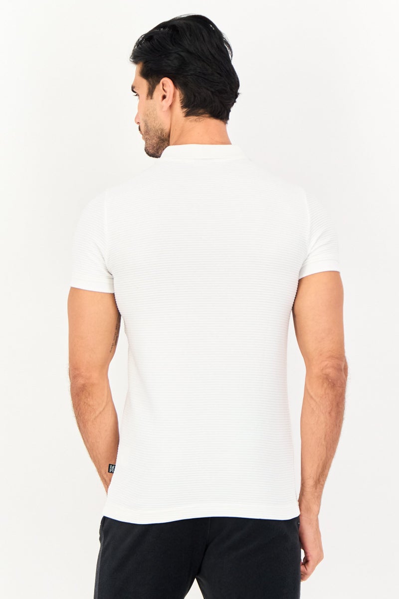 PUMA Men Slim Fit Short Sleeve Outdoor Polo Shirt, White - Image 4