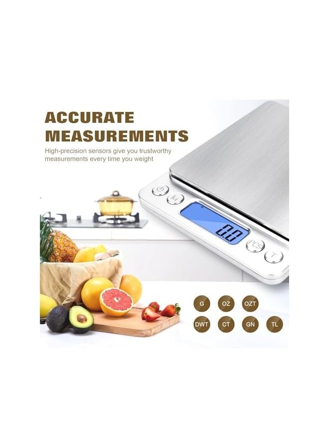 PROMASS Food Scale, Digital Kitchen Scale，Multifunction Kitchen Scale，Small Kitchen Appliances，Digital Food Kitchen Durable Scale for Baking,Jewelry, Herbs, Seasoning,9 Units Conversion，12.7x10.6x1.8mm - Image 3