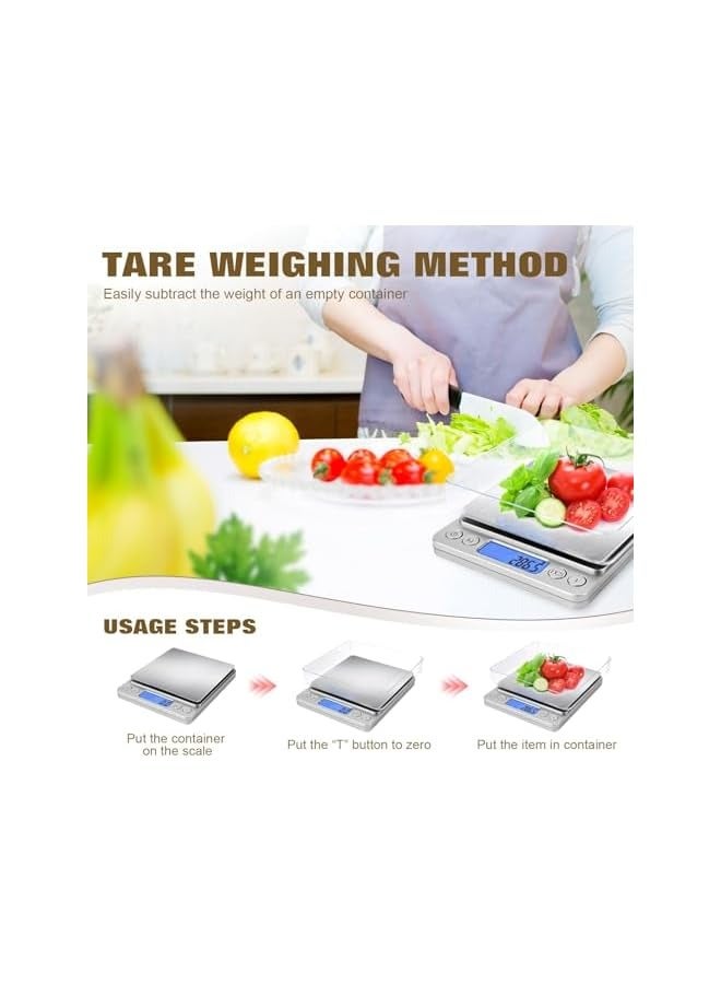 PROMASS Food Scale, Digital Kitchen Scale，Multifunction Kitchen Scale，Small Kitchen Appliances，Digital Food Kitchen Durable Scale for Baking,Jewelry, Herbs, Seasoning,9 Units Conversion，12.7x10.6x1.8mm - Image 5