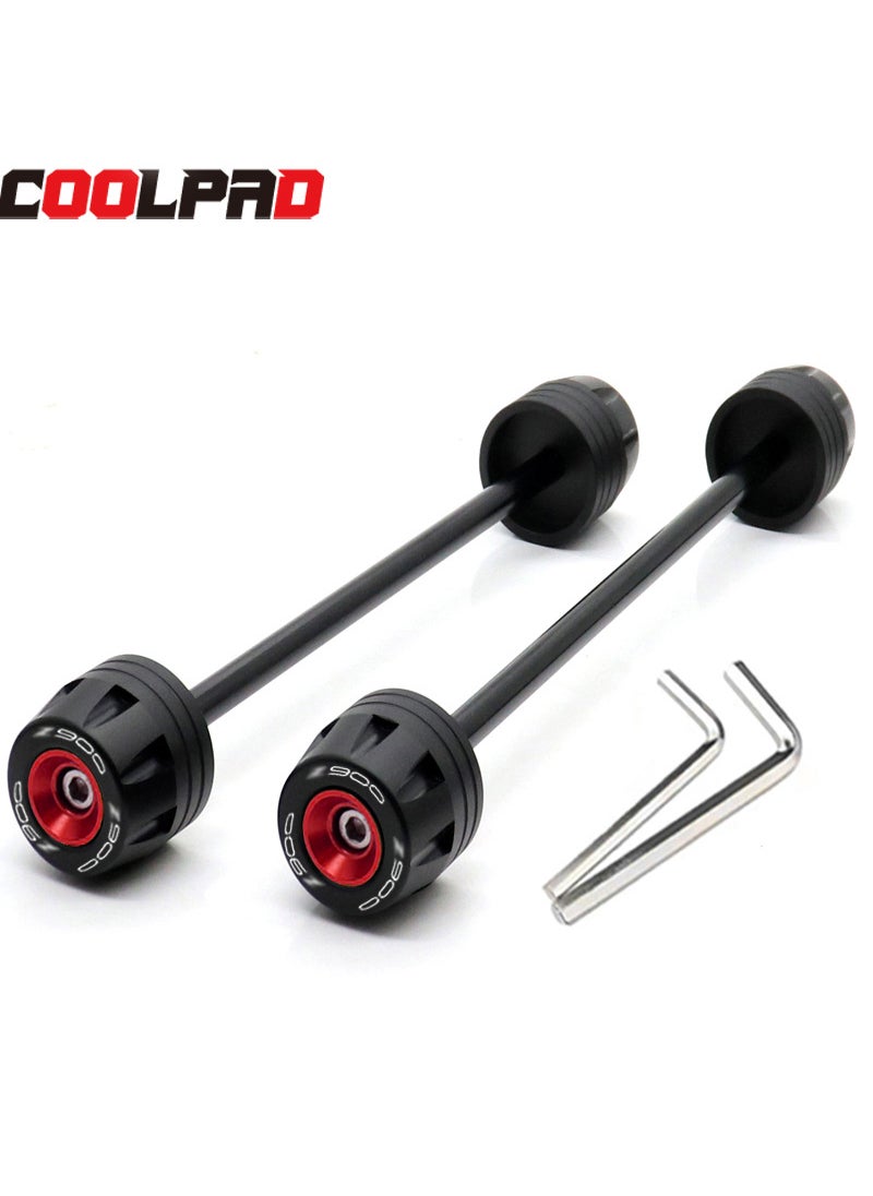 Generic Yamaaha MT09 21-23 Front And Rear Wheel Anti-Fall Rubber Protective Ball Insurance Policy Front And Rear Anti-Fall Rod Accessori Red 