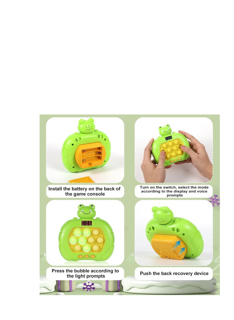 لعبة الضفادع الإلكترونية سريعة الدفع بالضوء المضيء للضفادع ، آلة لعبة الألغاز، لعبة الفقاعات المنبثقة من الفقاعات الحسية هدايا أعياد الميلاد - Image 2