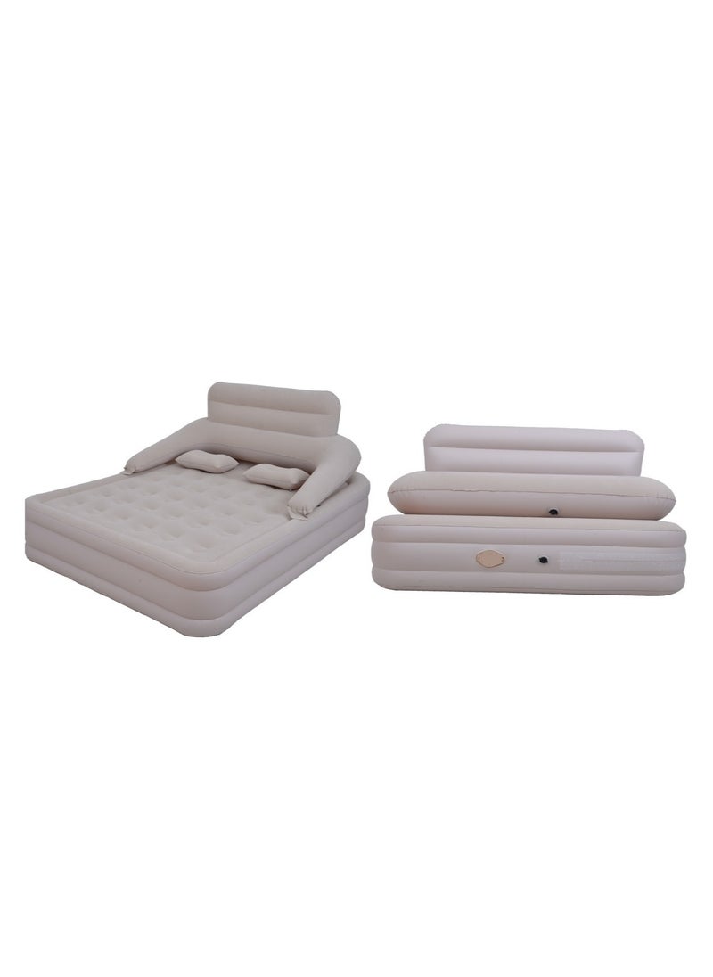 FULL JOY Blow Up Air Mattress with Built-in Electric Pump Inflatable Queen Size Air Mattress with Headboard  - Image 1