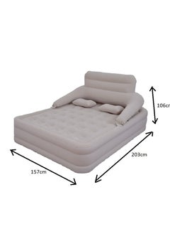 FULL JOY Blow Up Air Mattress with Built-in Electric Pump Inflatable Queen Size Air Mattress with Headboard  - Image 2