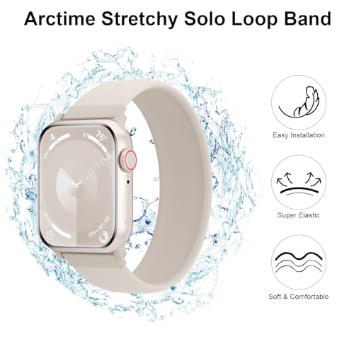 Arctime Silicone Solo Loop Bands Compatible with Watch Band 38mm 40mm 41mm 42mm 44mm 45mm 46mm 49mm, Sport Stretchy Strap Soft Replacement Wristband for iWatch Ultra 3 2 1 Series 11 10 9 8 SE 7 6 5 4 - Image 2