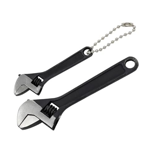 GENNEL 2pcs 2.5" + 4" inch Mini Size Adjustable Wrench, Black Small Adjustable Spanner, Nut Wrench Repair Hand Tool - Image 1