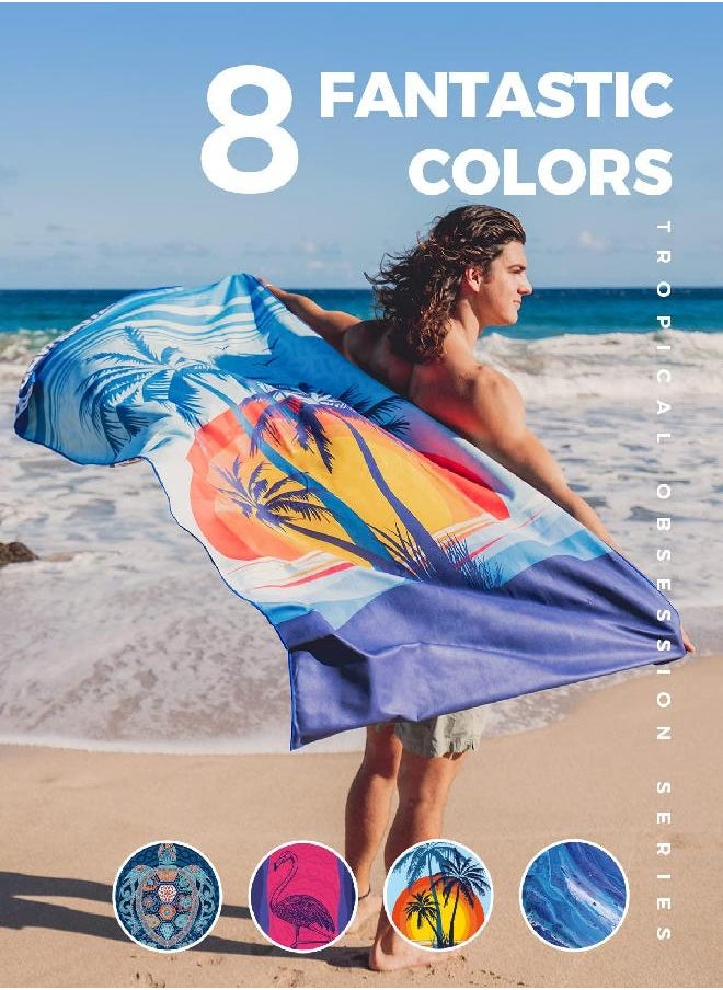 OCOOPA OCOOPA Microfiber Beach Towel Fast Drying, Extra Large 71" x 32" Sand Free Beach Towel Super Lightweight Towels for Swimming Pool, Camping, Picnic, Yoga Gym Sports  - Image 2