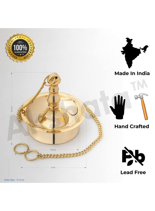 AKSHATA/ Hanging Diya/NILAVILAKKU/Hanging LAMP/Kerala LAMP/Brass Oil LAMP/Deepak (1, 10) Brass - Image 5