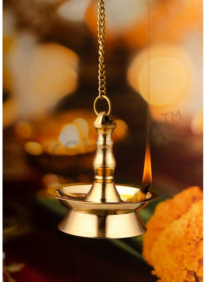 AKSHATA/ Hanging Diya/NILAVILAKKU/Hanging LAMP/Kerala LAMP/Brass Oil LAMP/Deepak (1, 10) Brass - Image 4