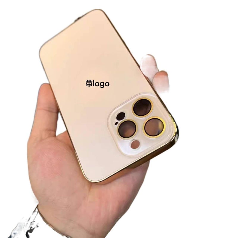 غطاء واقي بPC لـ iPhone 12 Pro Max مع مقاومة الصدمات وحماية من السقوط مع مقاومة الصدمات مع مقاومة بصمات الأصابع مع لمسة نهائية غير لامعة باللون Gold مقاوم للصدمات باللون الذهبي - Image 1