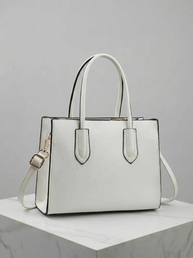 Take Two Solid Dual Handle Handbag with Adjustable Strap