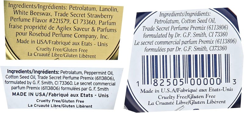 Rosebud Salve مجموعة بلسم الشفاه من سميث - نكهات الورد المنعش، الفراولة، وورد البراعم - Image 5