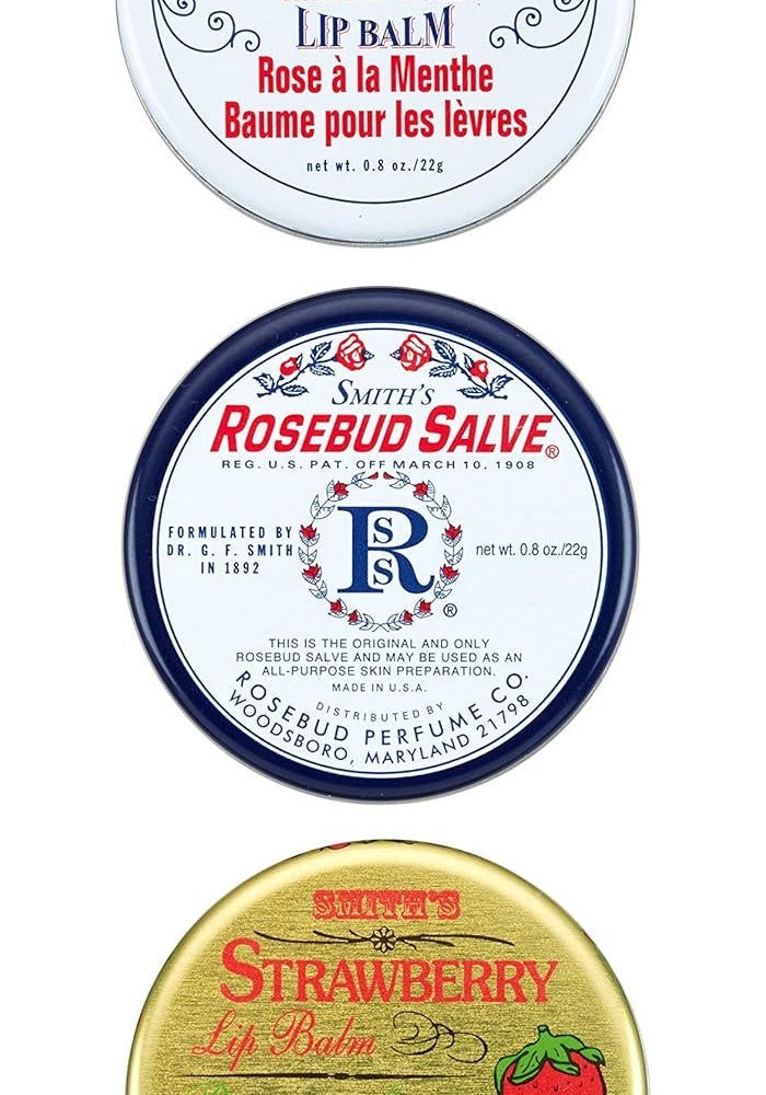 Rosebud Salve مجموعة بلسم الشفاه من سميث - نكهات الورد المنعش، الفراولة، وورد البراعم - Image 2
