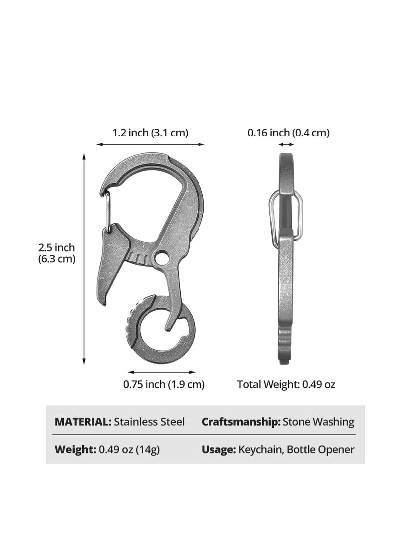 SYOSI - Titanium Carabiner Keychain Clip, Key Chain with Bottle Opener and Key Ring Hole, EDC Tactical Quick Release Keychain Carabiner Clip, Car Keys Organizer Accessories for Men and Women - Image 1