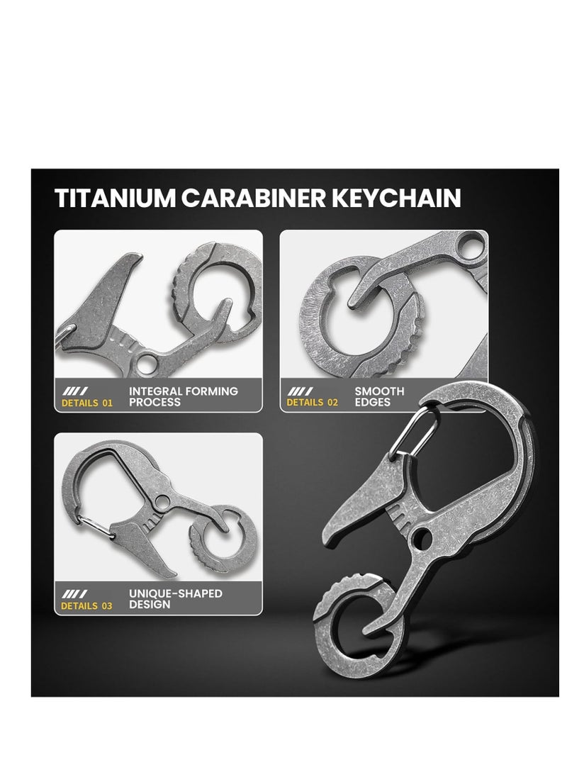 SYOSI - Titanium Carabiner Keychain Clip, Key Chain with Bottle Opener and Key Ring Hole, EDC Tactical Quick Release Keychain Carabiner Clip, Car Keys Organizer Accessories for Men and Women - Image 1