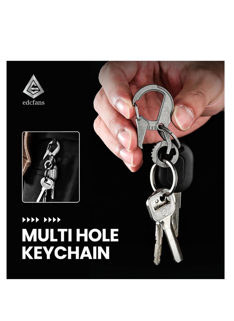 SYOSI - Titanium Carabiner Keychain Clip, Key Chain with Bottle Opener and Key Ring Hole, EDC Tactical Quick Release Keychain Carabiner Clip, Car Keys Organizer Accessories for Men and Women - Image 1
