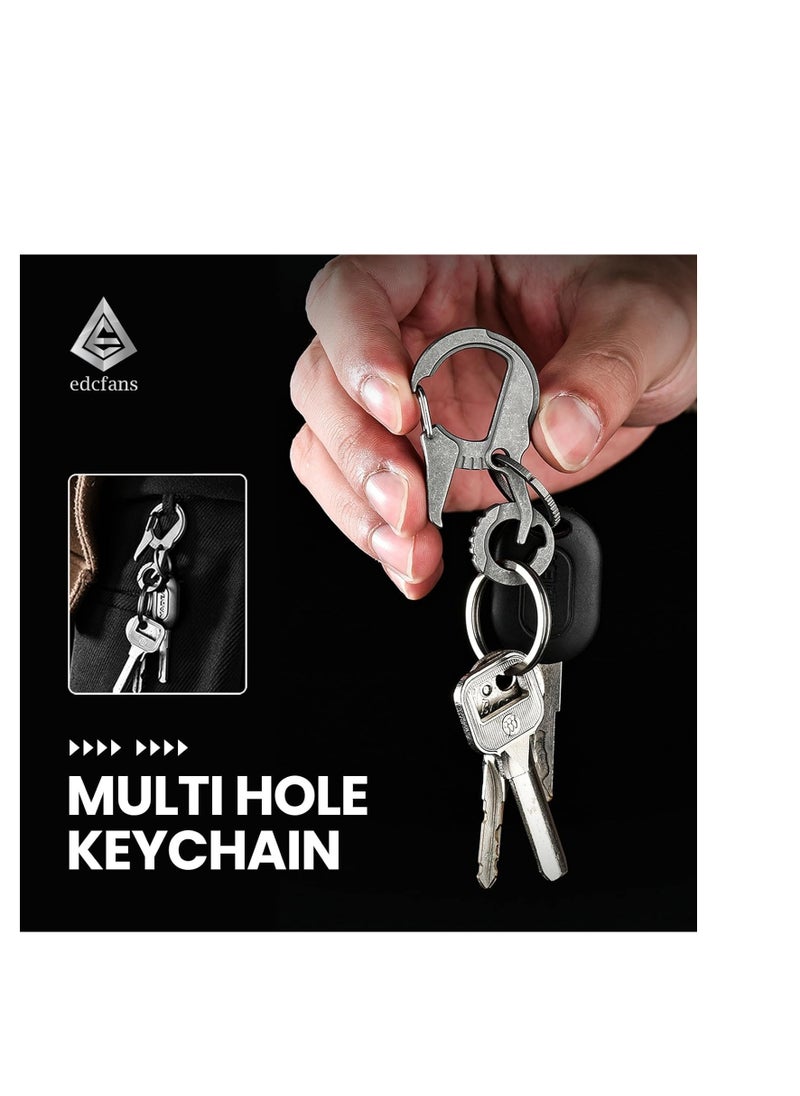 SYOSI - Titanium Carabiner Keychain Clip, Key Chain with Bottle Opener and Key Ring Hole, EDC Tactical Quick Release Keychain Carabiner Clip, Car Keys Organizer Accessories for Men and Women - Image 1