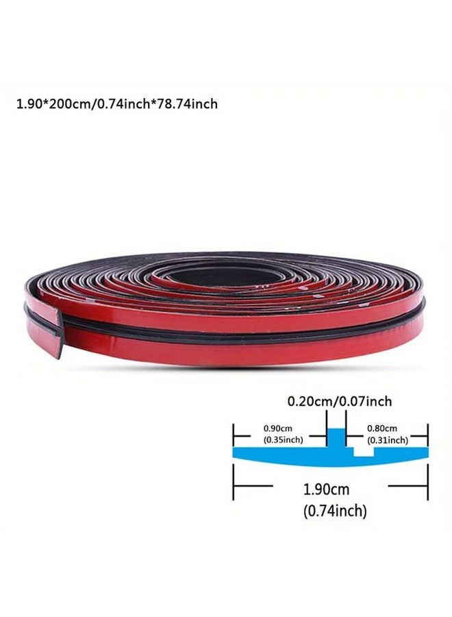 Fit T Type Car Sealing Strip 14mm 78 74inch Durable Rubber Black Silent Auto Trunk Seal Edge Trim - Image 3