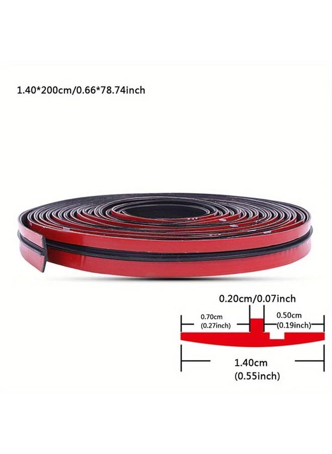 Fit T Type Car Sealing Strip 14mm 78 74inch Durable Rubber Black Silent Auto Trunk Seal Edge Trim - Image 5