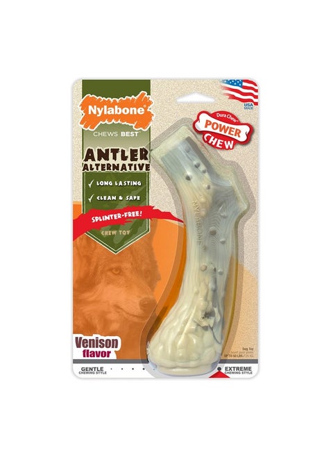 Power Chew Antler Alternative Nylon Chew Toy For Dogs, Dog Toys For Aggressive Chewers, Venison Flavor, Large/Giant (1 Count)