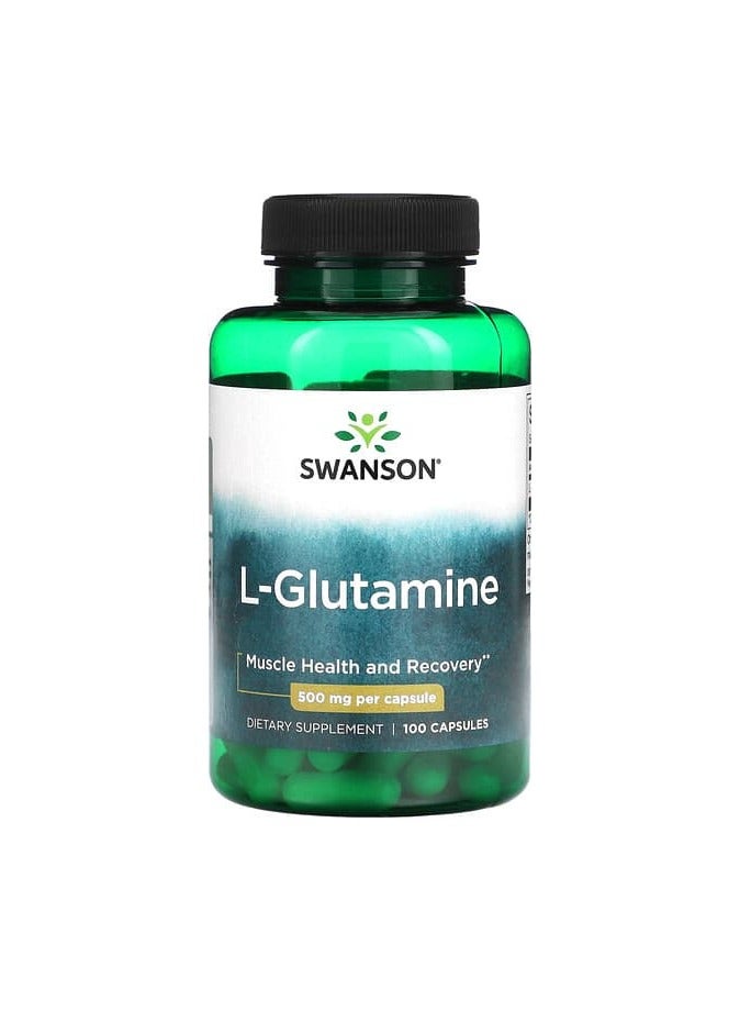 L-Glutamine , 500 mg , 100 Capsules