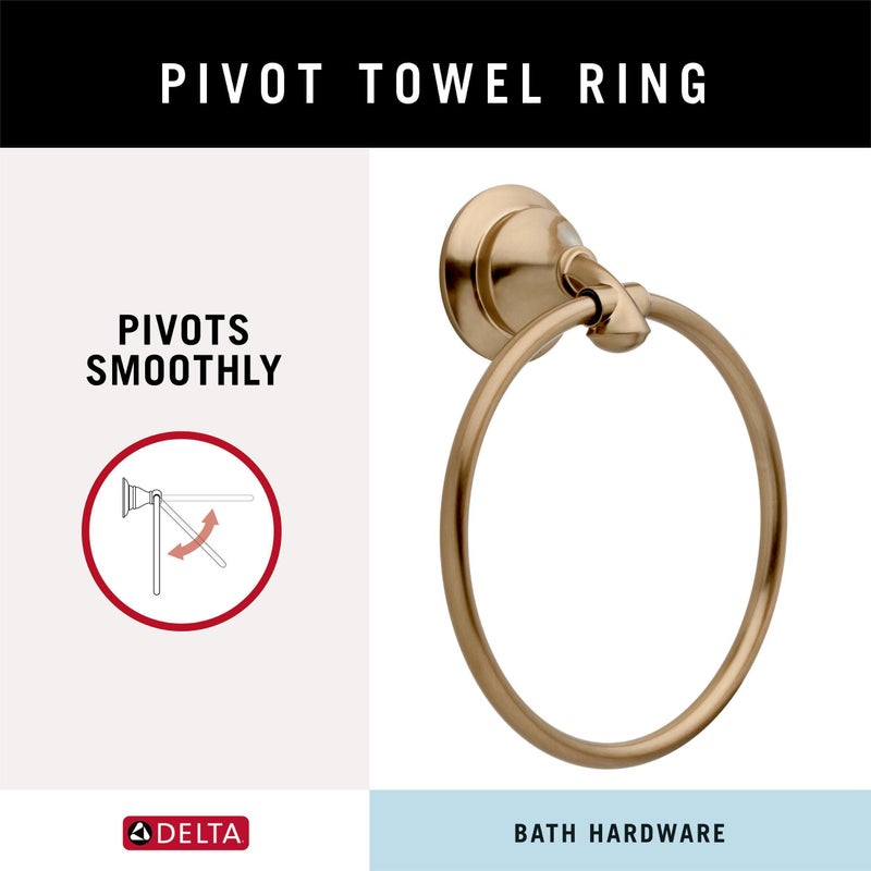Delta Faucet 79446-CZ Linden Towel Ring, Champagne Bronze - Image 2