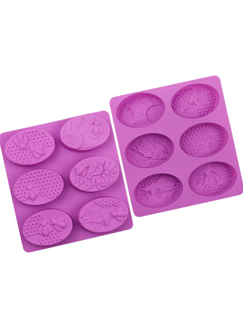 6 تجاويف السيليكون الصابون القالب بيضاوي على شكل النحل الصابون المنزلي صنع القالب DIY 3D الأصالة الحشرات الصابون القالب الهدايا الحرفية توريد - Image 2