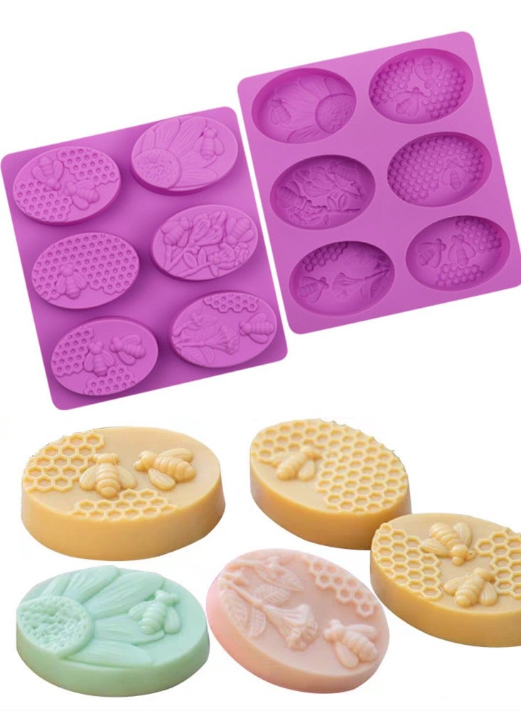 6 تجاويف السيليكون الصابون القالب بيضاوي على شكل النحل الصابون المنزلي صنع القالب DIY 3D الأصالة الحشرات الصابون القالب الهدايا الحرفية توريد - Image 1