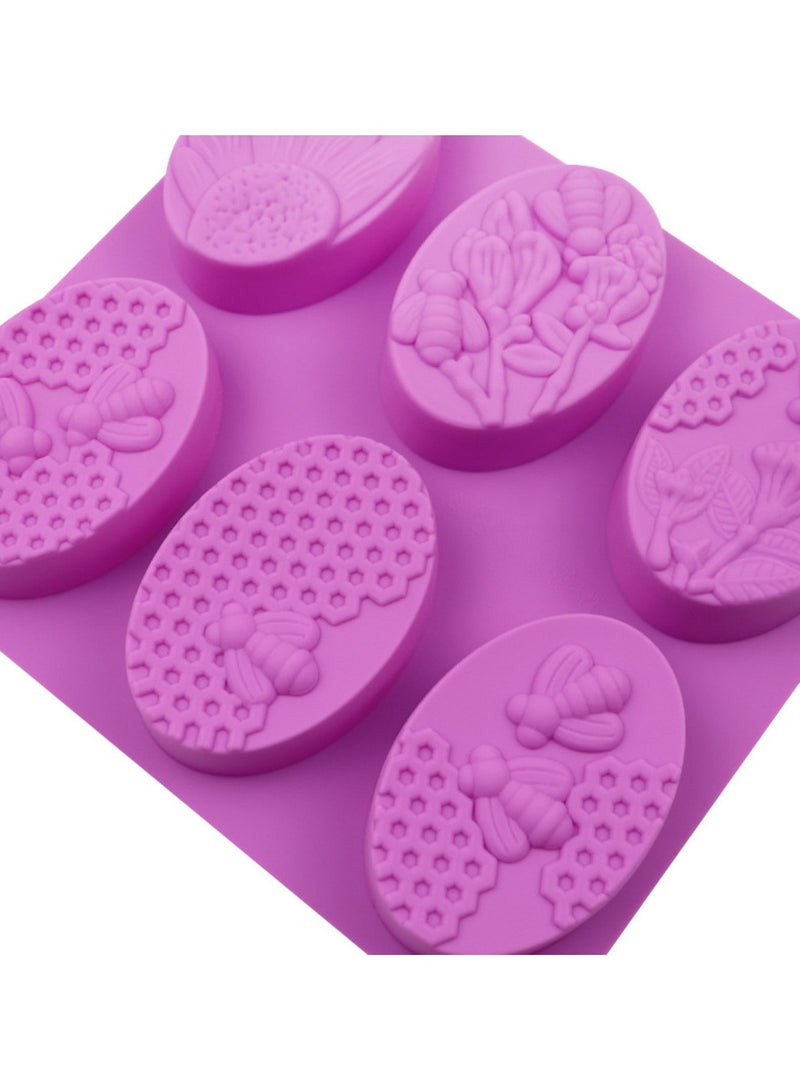 6 تجاويف السيليكون الصابون القالب بيضاوي على شكل النحل الصابون المنزلي صنع القالب DIY 3D الأصالة الحشرات الصابون القالب الهدايا الحرفية توريد - Image 4