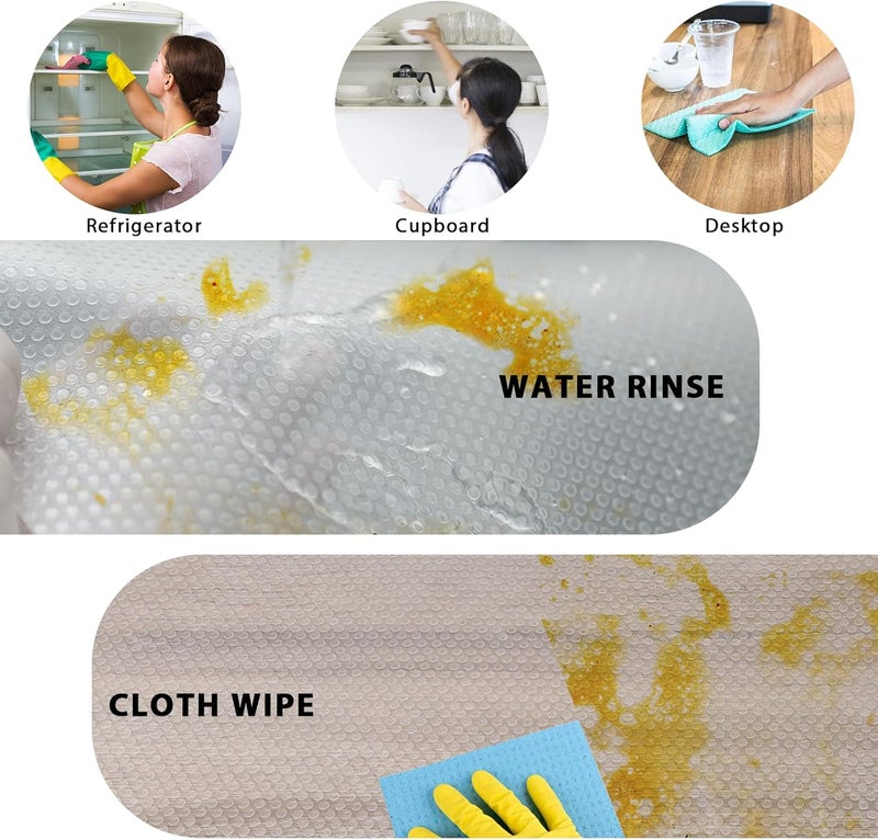 Aiosscd 7PCS Shelf Mats Refrigerator Liners Washable Refrigerator Pads Fridge Mats Drawer Placemats Home Kitchen Gadgets Accessories Organization for Top Freezer(White) - Image 3