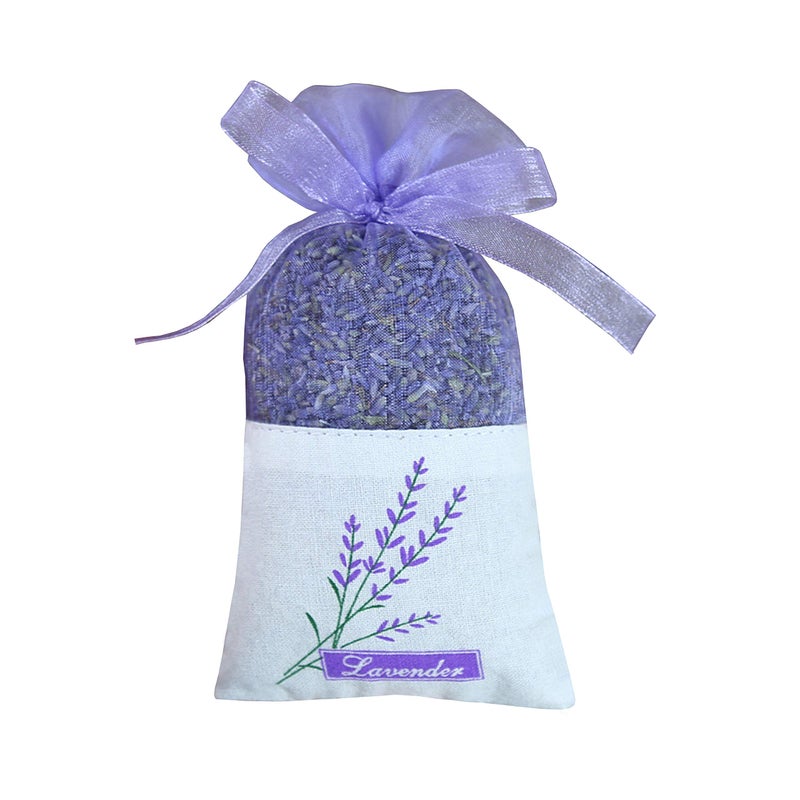 Sanrich 50PCS Lavender Sachet Bags Empty Purple Gauze Ribbons CottonRamie Sacks Light Purple