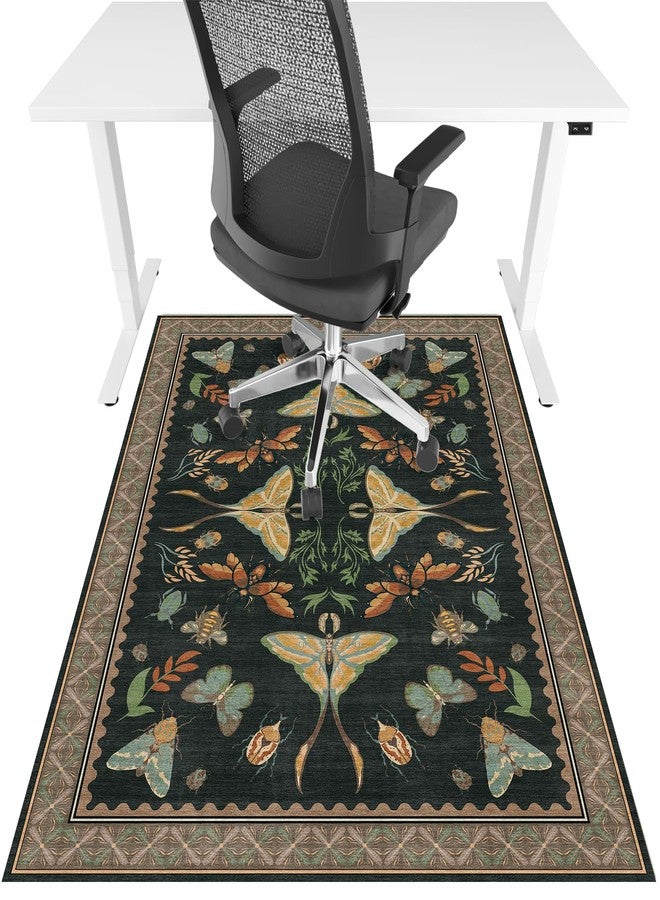 Lreedy Office Chair Mat for Hardwood Floor & Tile Floor,36"x48"Heavy Duty Desk Chair Mat for Hard Floors, Under Desk Rug for Rolling Computer Chair,Anti Slip,Low Pile Carpet Floor-Colorful Insects - Image 1