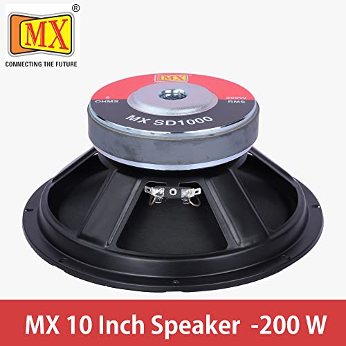 MX سماعة سوب ووفر MX بحجم 10 بوصة – 250 واط RMS 4 أوم لمشغل الصوت العميق للسيارة، المسرح المنزلي، الدي جي، أنظمة الصوت الاستوديو – ووفر عالي القدرة لصوت منخفض التردد غني - Image 2