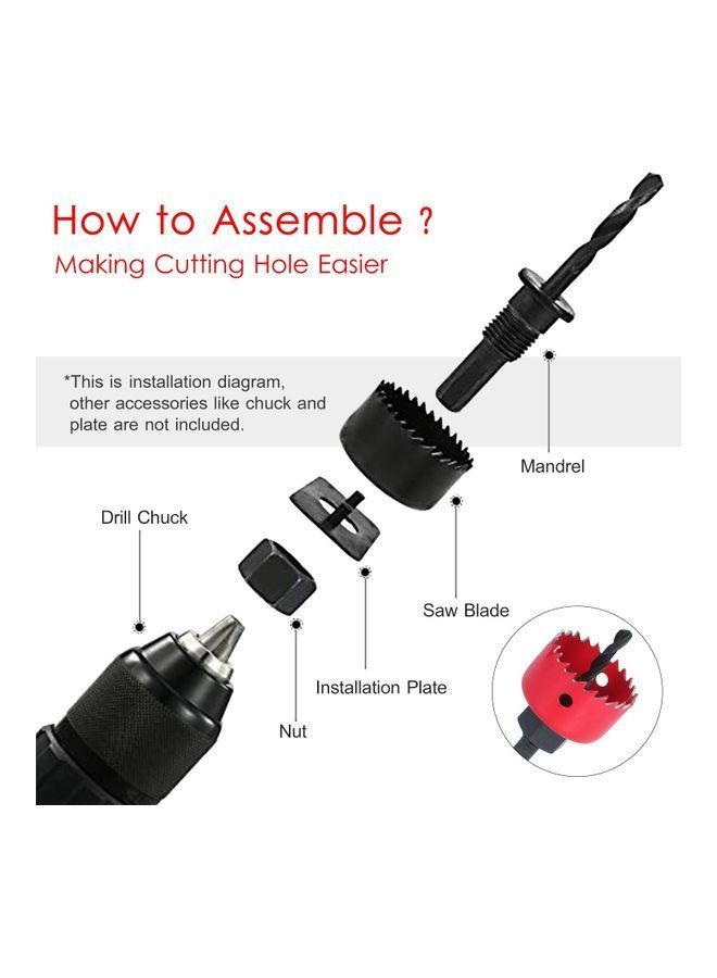 NIBEMINENT 6-Piece Bi-Metal Hole Saw Red/Black - Image 4