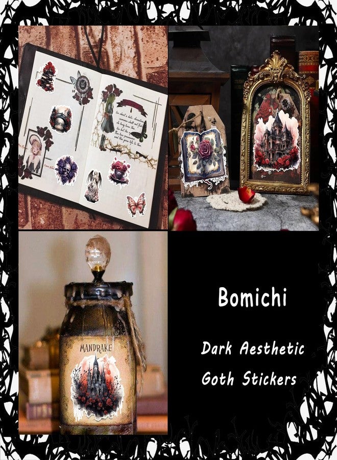 Bomichi Dark Aesthetic Goth Stickers 100 Pcs, Vintage Rose Skull Stickers Horror Vinyl Waterproof Decals for Water Bottles Laptop Phone Scrapbook Junk Journal Collage DIY Crafts - Image 2