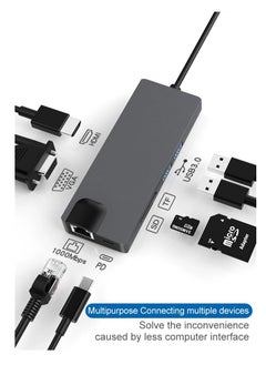 glassology 8 in 1 USB Type C with 4K HDMI, FHD VGA, SD micro SD Card reader, 3 USB 3.0 ports, Gigabit Ethernet port and 100W Multiport Adapter Compatible MacBook Pro Air M3 M2 M1 iPad Pro M4 iPhone 16 15 Pro Max  - Image 5
