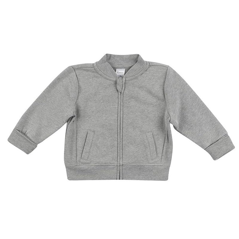 Hanes Ultimate Baby Zippin Fleece Jacket, Dark Grey, 18M-24M - Image 2
