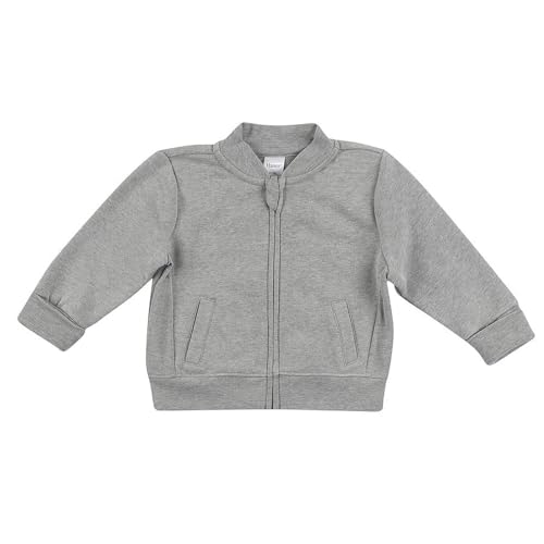 Hanes Ultimate Baby Zippin Fleece Jacket, Dark Grey, 18M-24M - Image 1