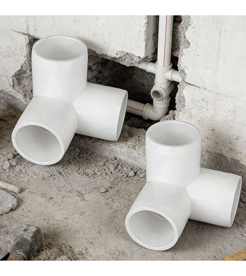 2 قطعة من موصل أنابيب PVC ثلاثي الاتجاهات، تركيبات سباكة شديدة التحمل لتصريف المياه ومشاريع DIY - Image 5